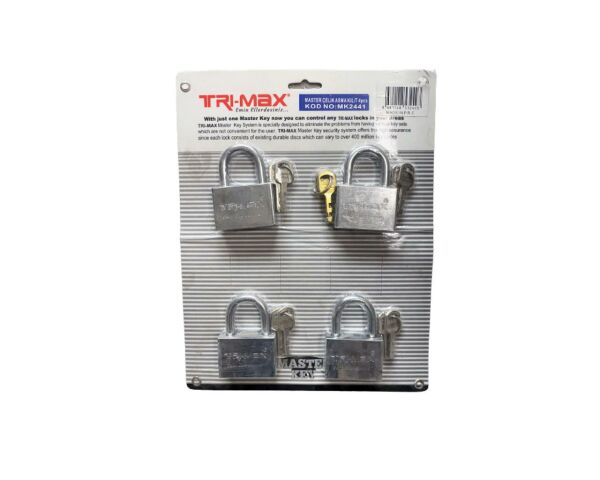 Trimax Master Çelik Asma Kilit 55 mm 4'lü Set MK2441