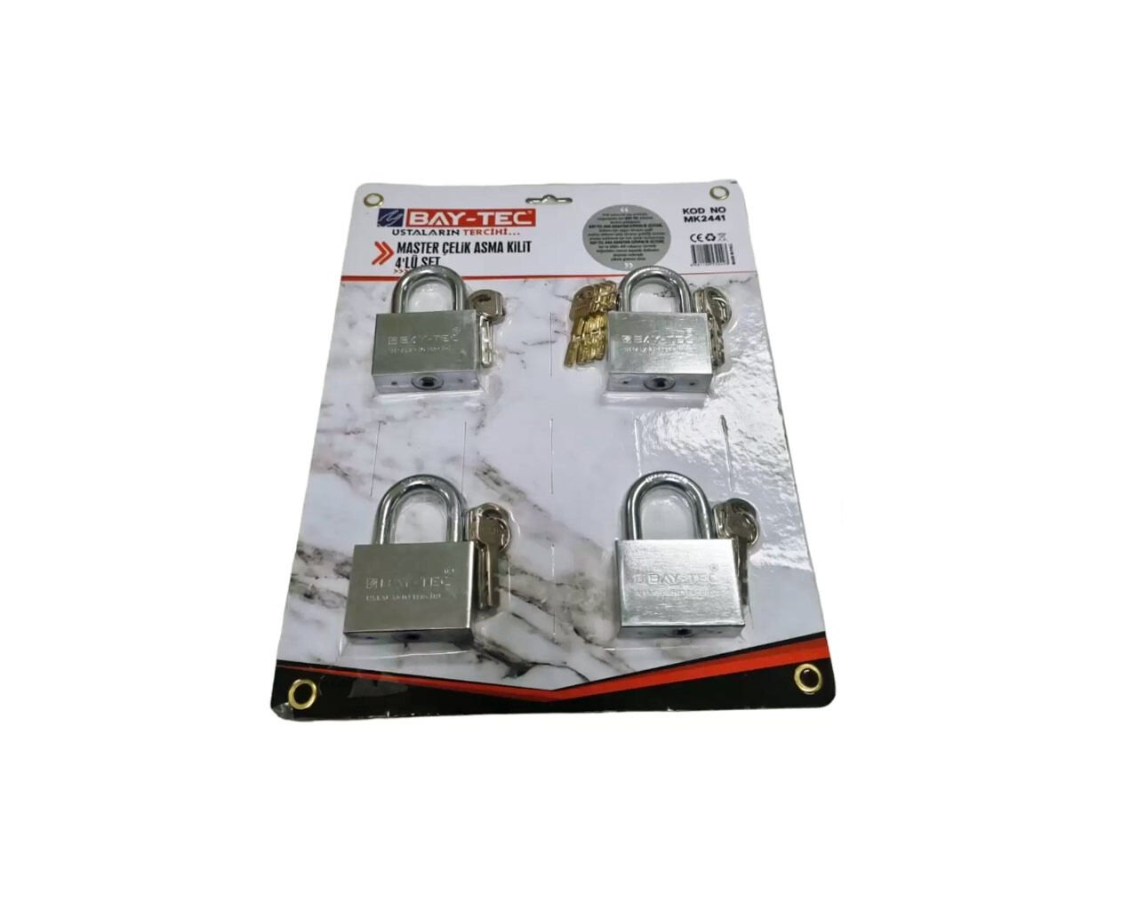 Trimax Master Çelik Asma Kilit 55 mm 4'lü Set MK2441