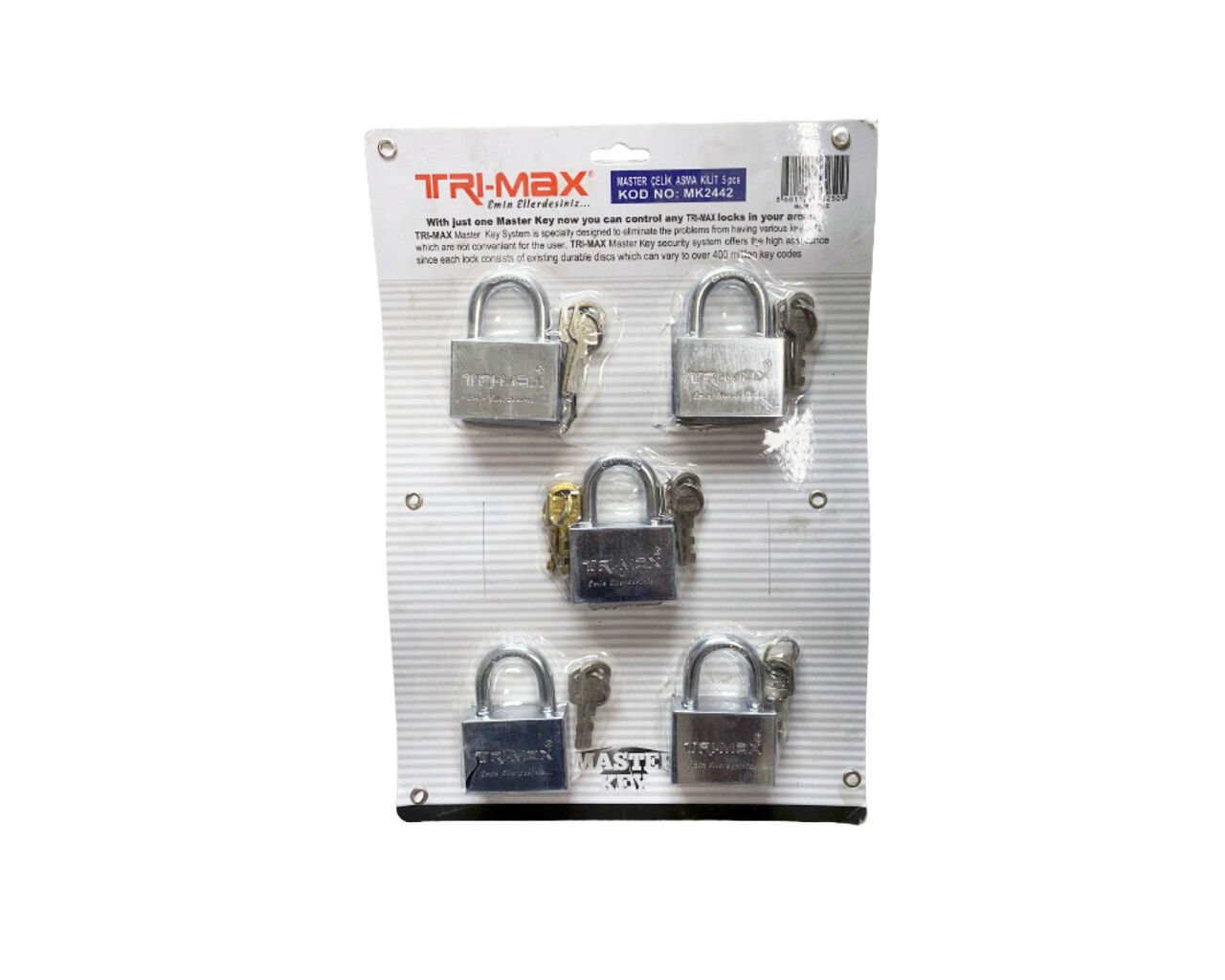 Trimax Master Çelik Asma Kilit 55 mm 5'li Set MK2442