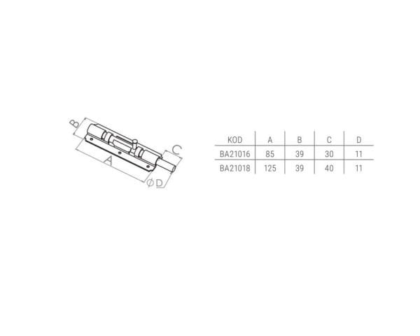 Demir Doğrama Kapı Sürgüsü 18 mm