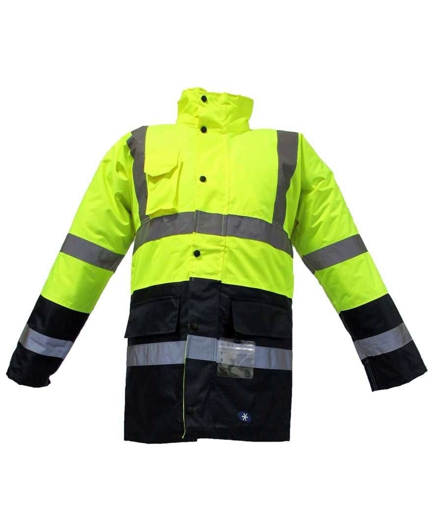 JUNIOR JN1013 Waterproof Fosforlu Oxford Parka Sarı Lacivert XXXL beden