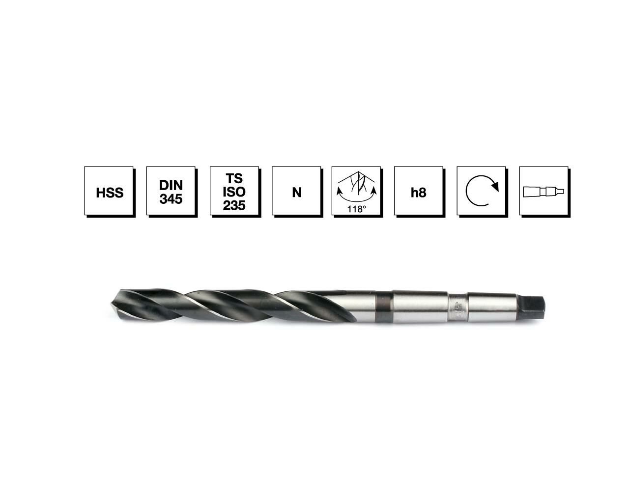 HSS DIN 345 Mors Konik Saplı Matkap Ucu 32.5 mm