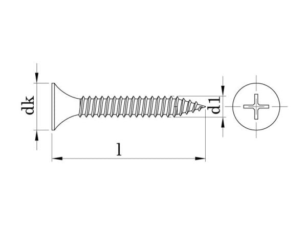 3.5x25 mm Sivri Uçlu Alçıpan Vidası