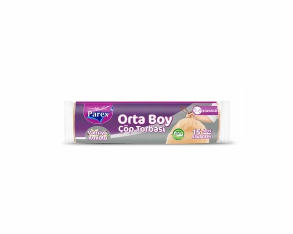 PAREX Eko Büzgülü Vanilya Kokulu Çöp Torbası Orta Boy 55x60 cm