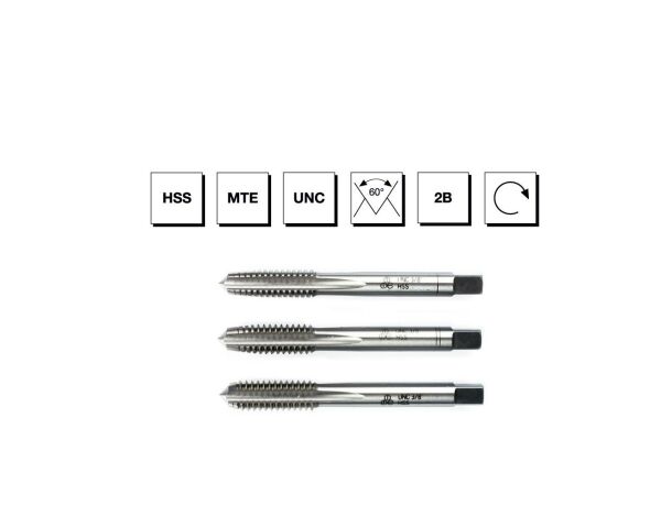HSS MTE Normu USA Normal Vidalı 3'lü Takım Kılavuzu - UNC 1''x8 mm