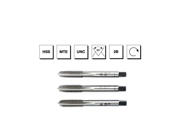 HSS MTE Normu USA Normal Vidalı 3'lü Takım Kılavuzu - UNC 3/4''x10 mm