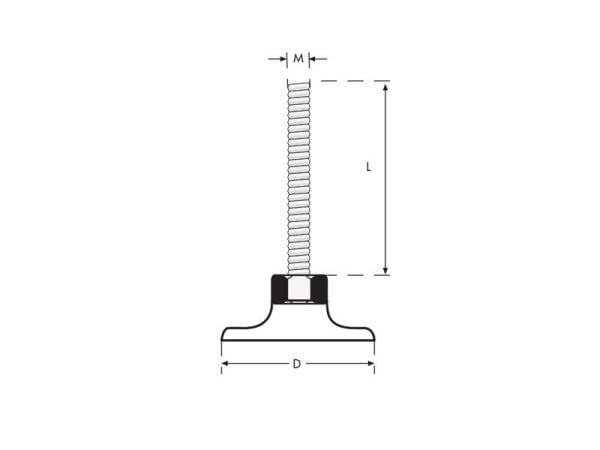 Rotil Ayak Alt 45 mm M12x40