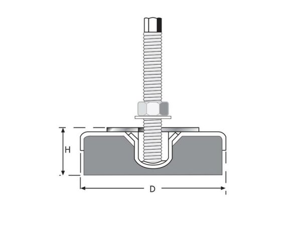 Tezgah Tamponu M16x140 Çap120