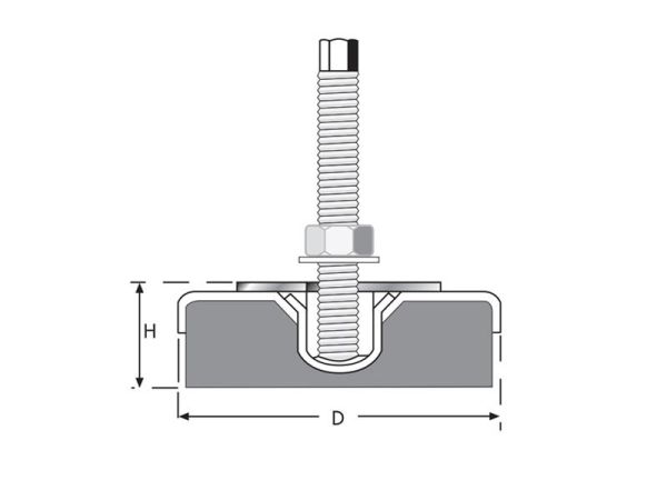 Tezgah Tamponu M16x150 Çap80