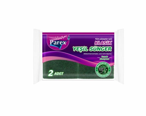 PAREX PAREX Klasik Yeşil Sünger Oluklu 2’li
