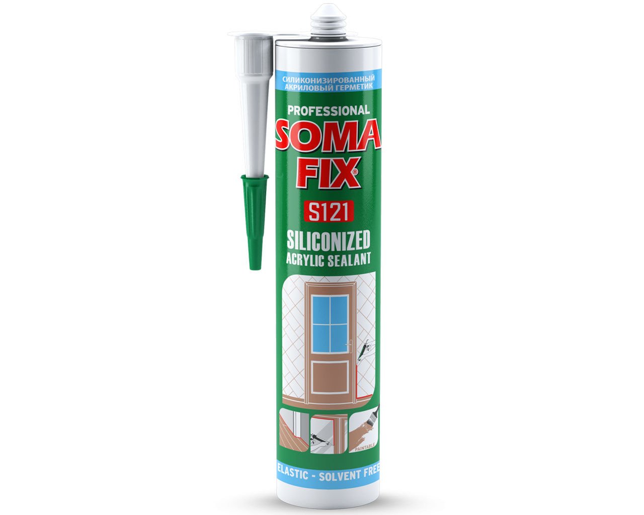SOMAFİX S122 Akrilik Silikon ve Mastik Siyah 310ml 500gr