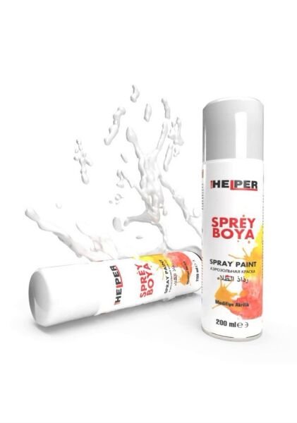 HELPER Akrilik Sprey Boya RAL 9010 Parlak Beyaz 200 ml