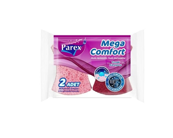 PAREX Mega Comfort Oluklu Bulaşık Süngeri 2'li