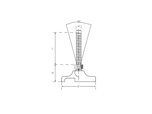 Polyamid Tabanlı Mafsallı Hafif Tip Makine Ayak M10x50 Çap50