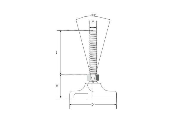 Oynar Demir Mafsallı Makine Ayak M12x50 Çap50