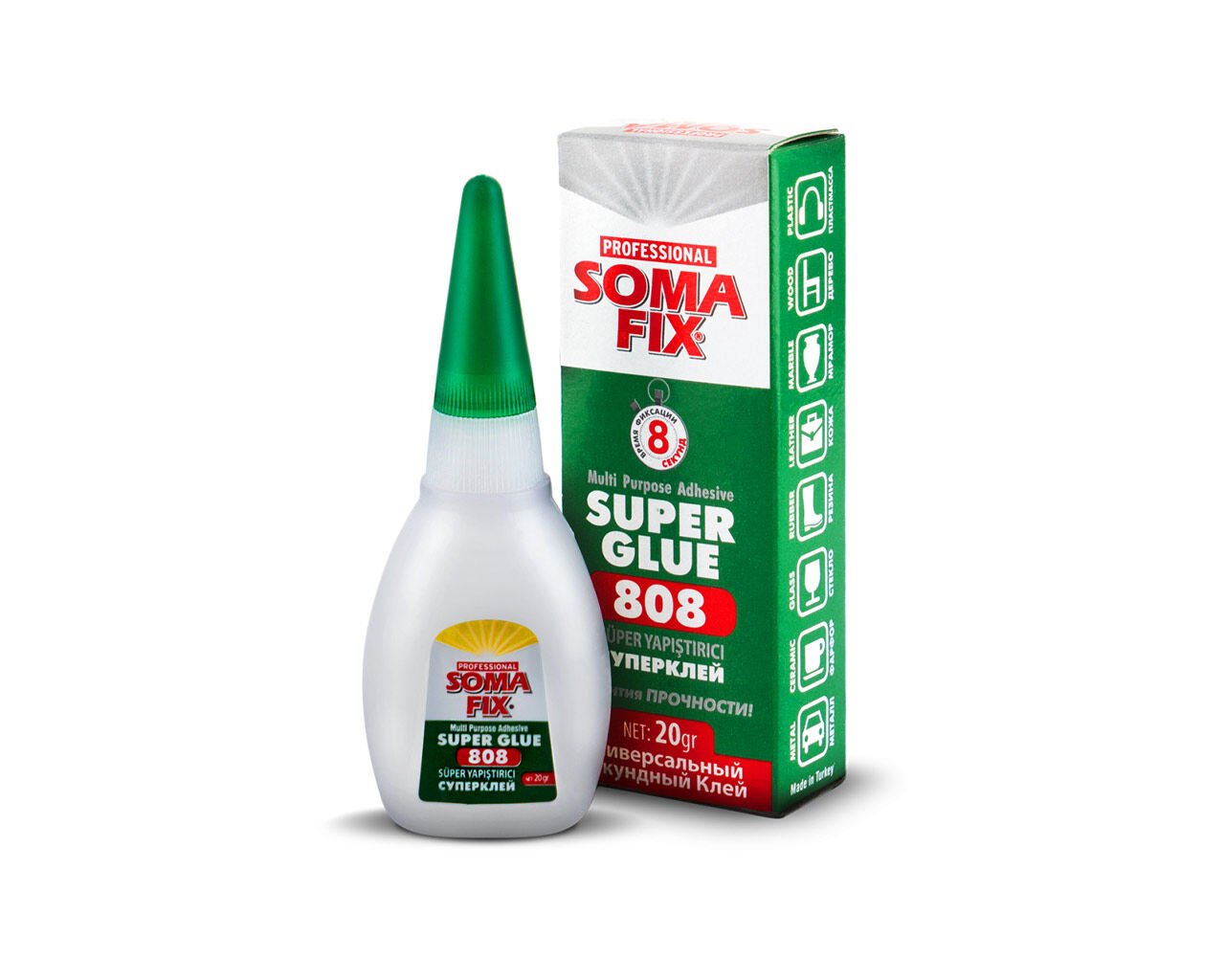 SOMAFIX 808 Süper Yapıştırıcı Net 20gr Brüt 25gr