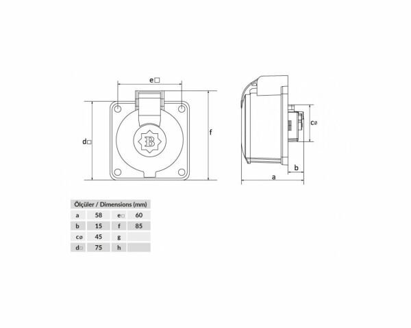 BP1-1402-2410 Monofaze Makine Priz 1X16A
