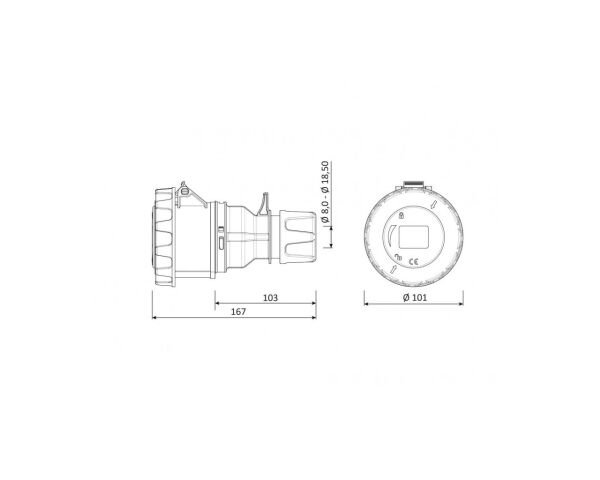 BC1-3505-7312 CEE Norm Uzatma Priz 5X32A