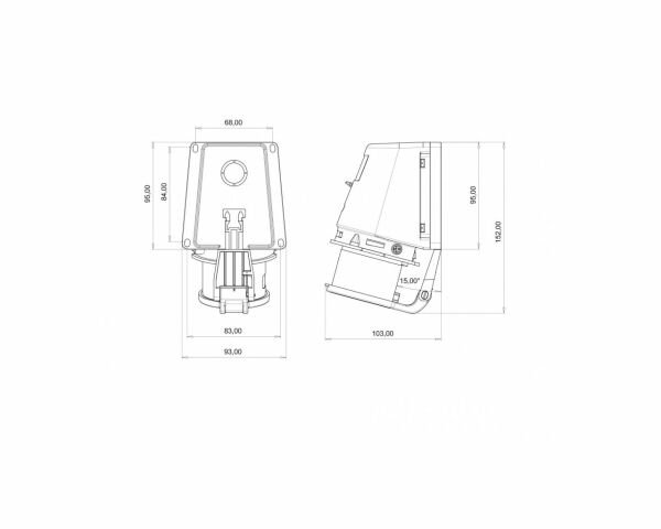 BC1-1505-2235 CEE Norm Eğik Duvar Priz 5X16A