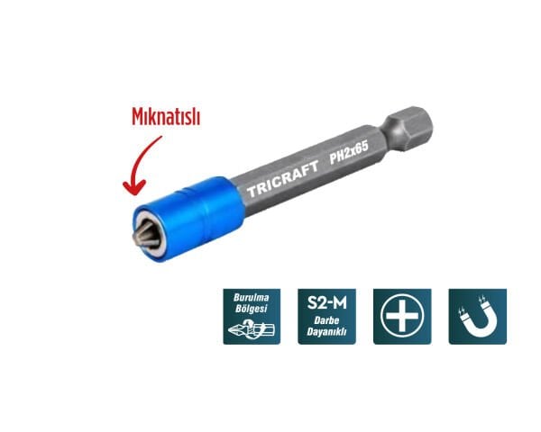 MES7081 PZ2x65 Mıknatıs Uçlu Bits Uç Tek Yönlü