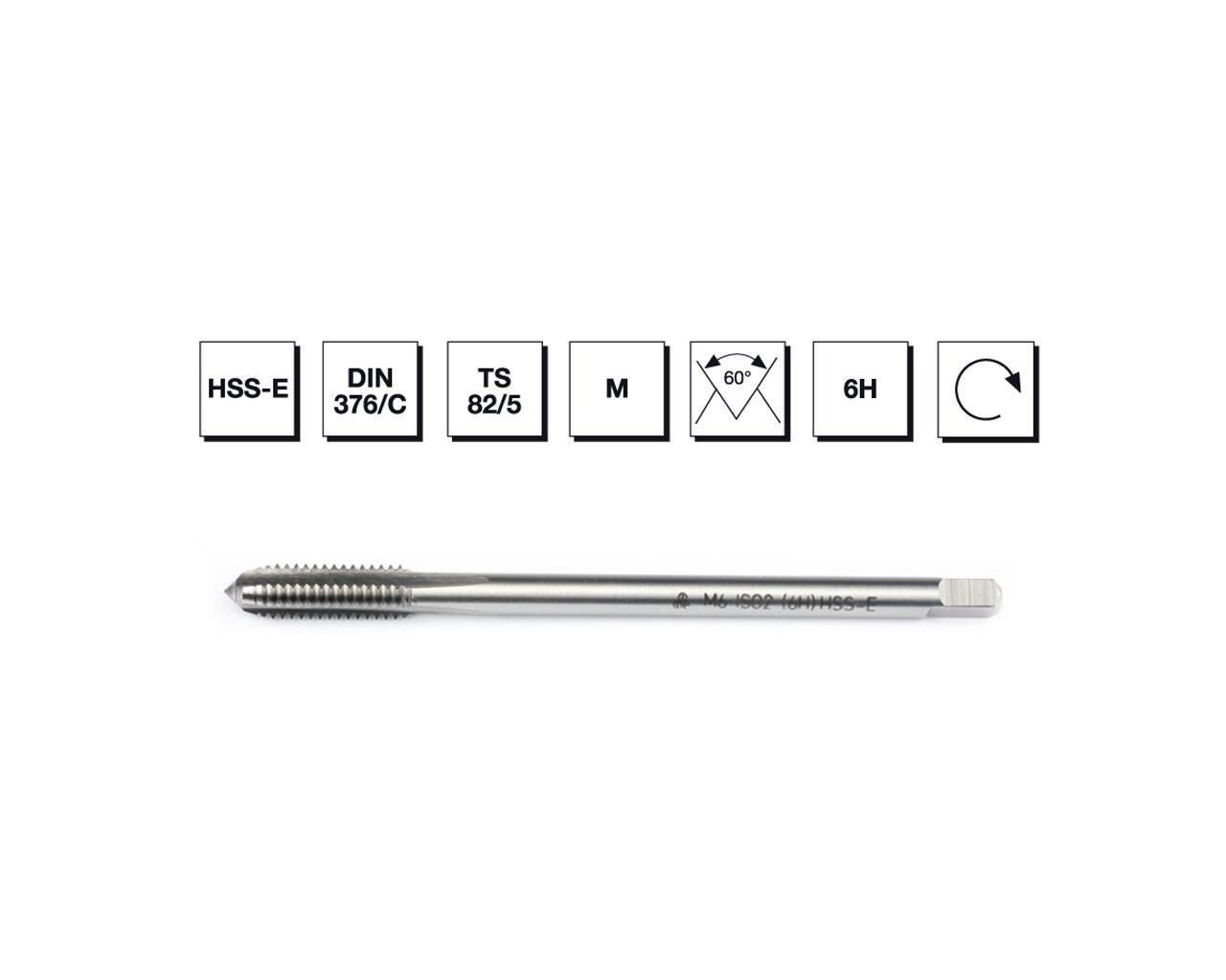 HSS - E DIN 376/C Metrik Normal Vidalı Düz Kanallı Makina Kılavuzu M30