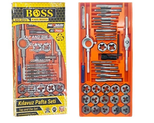 40 PARÇA Kılavuz ve Pafta Takımı BOSS80474