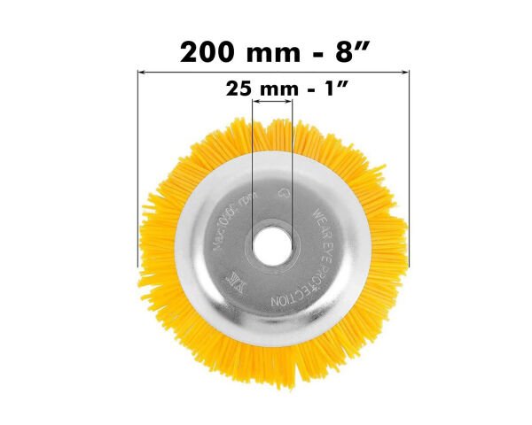 11889 Tırpan Makinasına Plastik Halı Fırçası 8'' 200mm