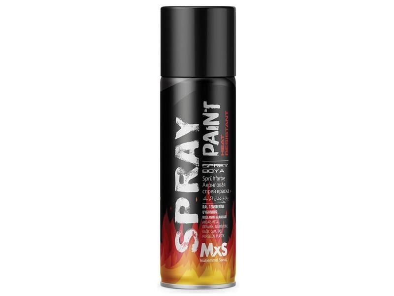 MXS Isıya Dayanıklı Sprey Boya Siyah Renk  400ml