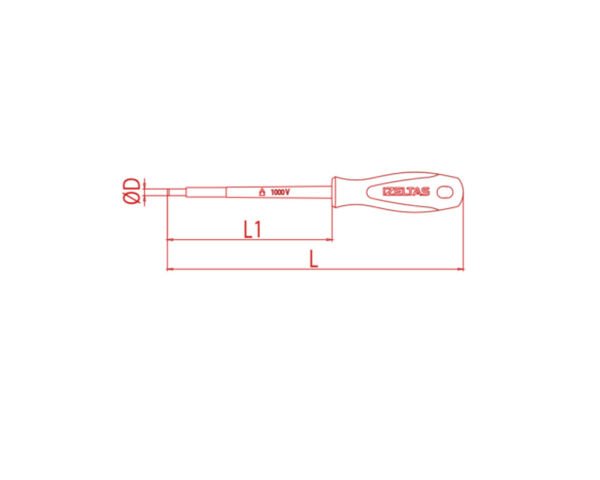 4140 1000V İzoleli Elektronikçi Düz Uçlu Tornavida 2.5x75 mm
