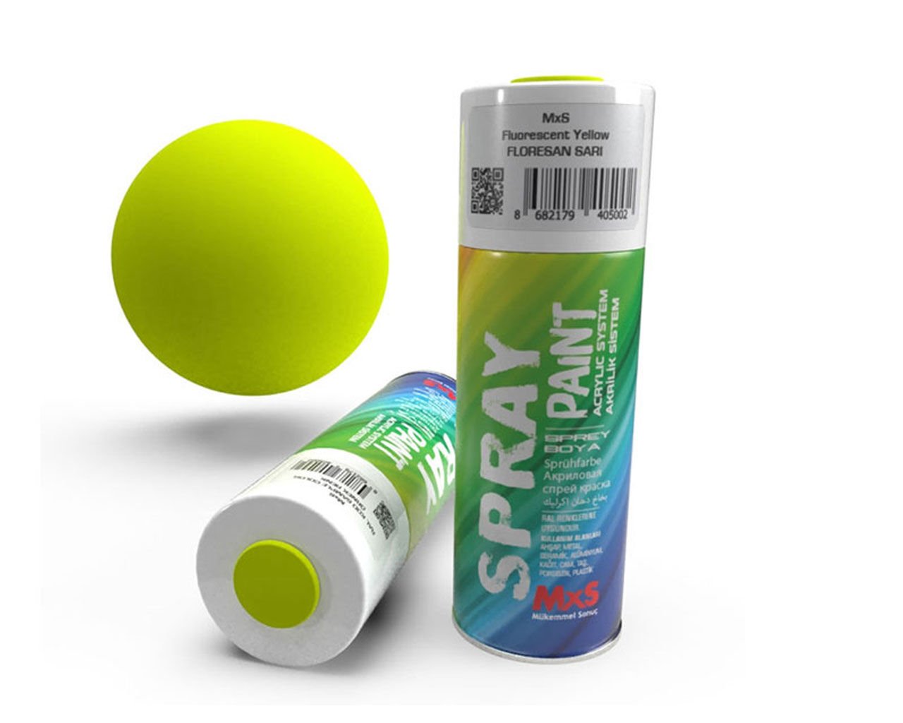 MXS Akrilik Sprey Boya Floresan Sarı  400ml