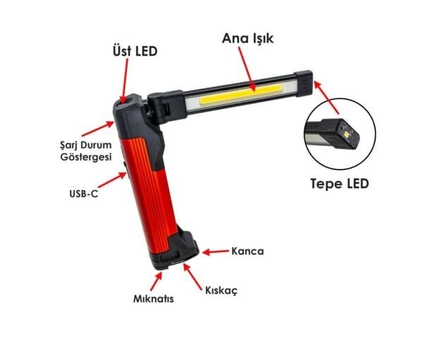 İZELTAŞ COB LED Katlanır Çalışma Lambası 400 LM
