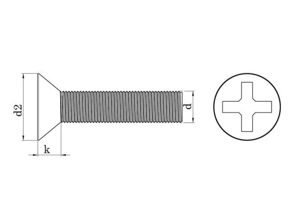 M5x8 mm Inox YHB Metrik Vida DIN 965