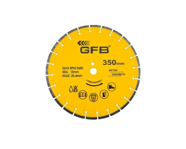 300x25.4x10mm Beton Kesme Testere Lazer Kaynaklı GFB2368