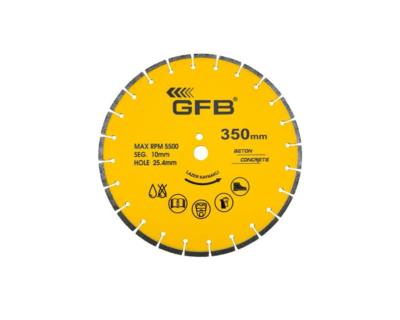 400x25.4x10mm Beton Kesme Testere Lazer Kaynaklı GFB2370