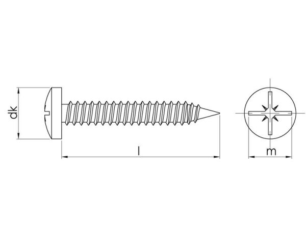 3.9x32 mm YSB Inox Saç Vidası DIN 7981
