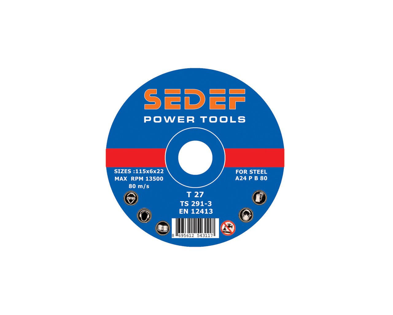 SEDEF 230x6x22 T27 Metal Taşlama Taşı