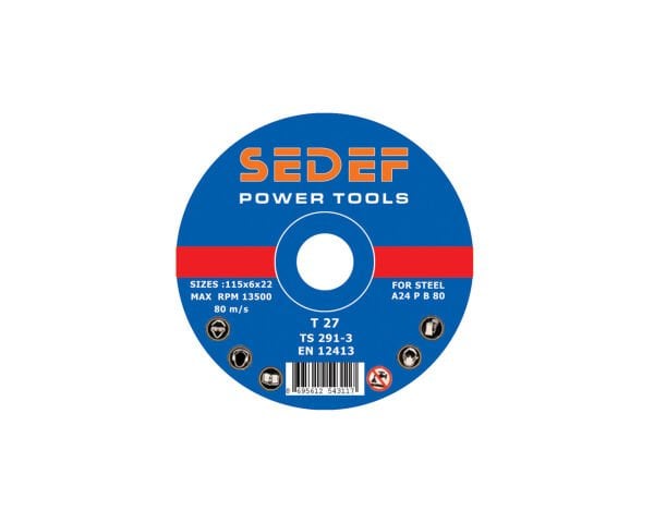 SEDEF 230x6x22 T27 Metal Taşlama Taşı